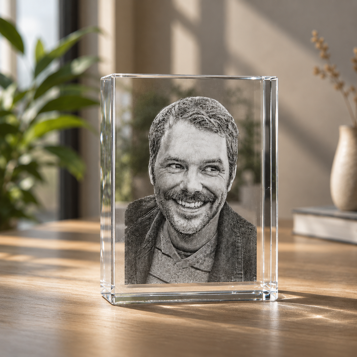 Allincrystal Foto in glas 3D Kristal Blok 1 portret