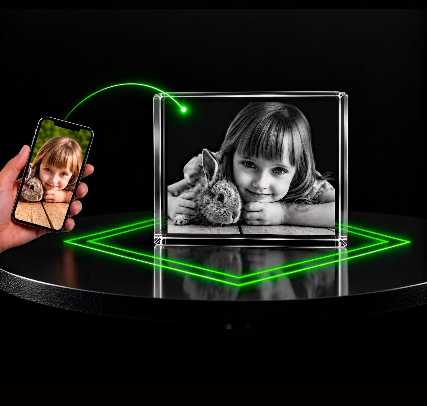 Allincrystal Foto in glas 2D Kristal Iceberg liggend