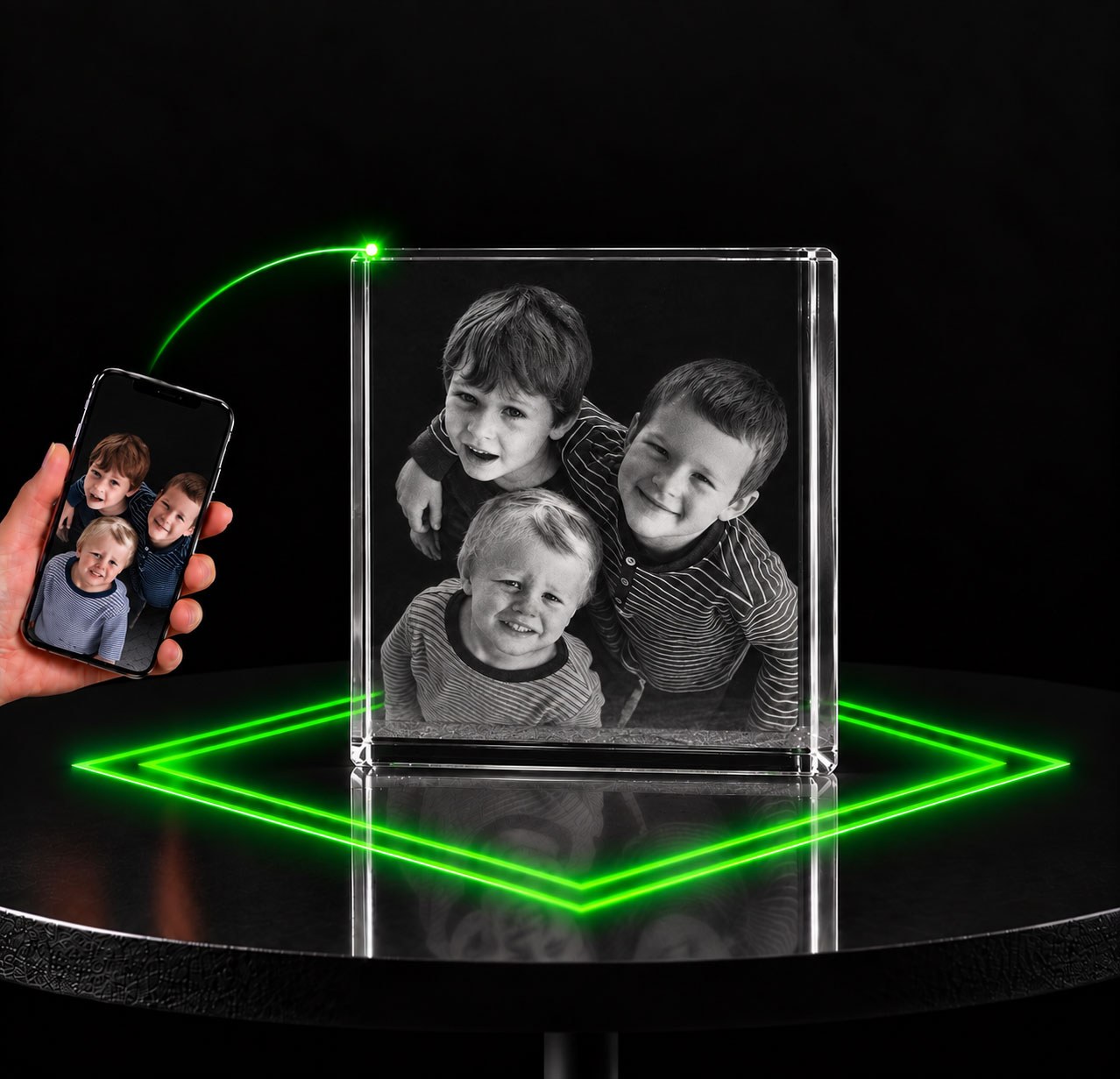 Allincrystal Foto in glas 2D Kristal Square
