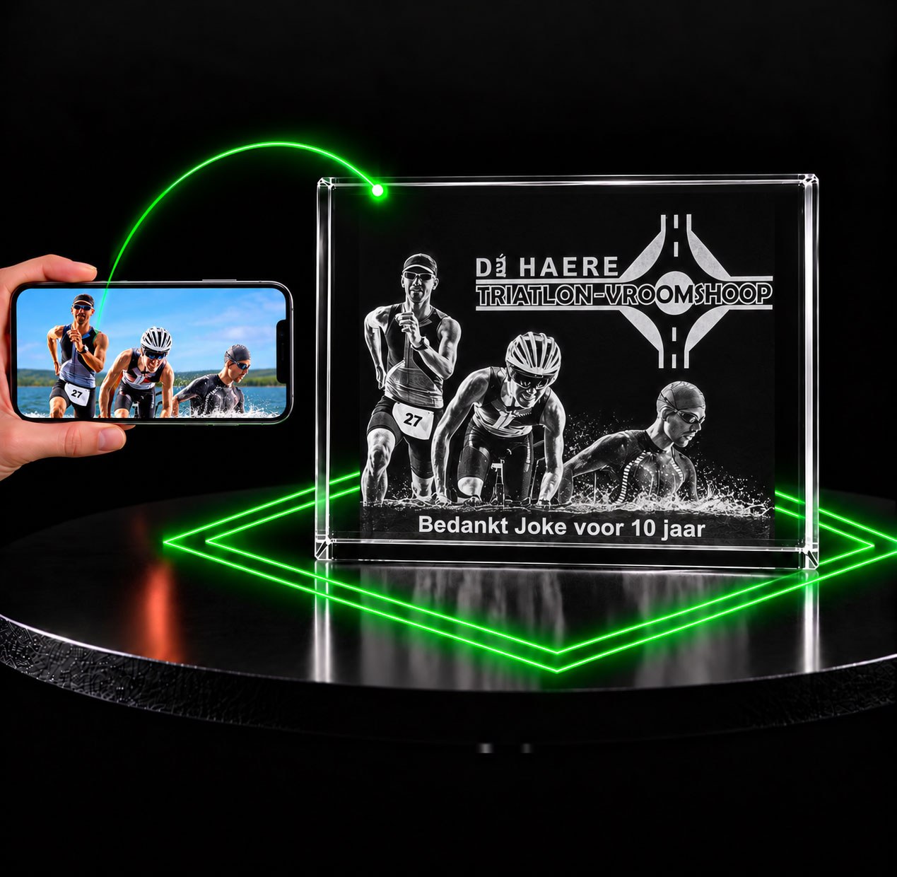Allincrystal Foto in glas 2 D Kristal landscape Relatiegeschenk