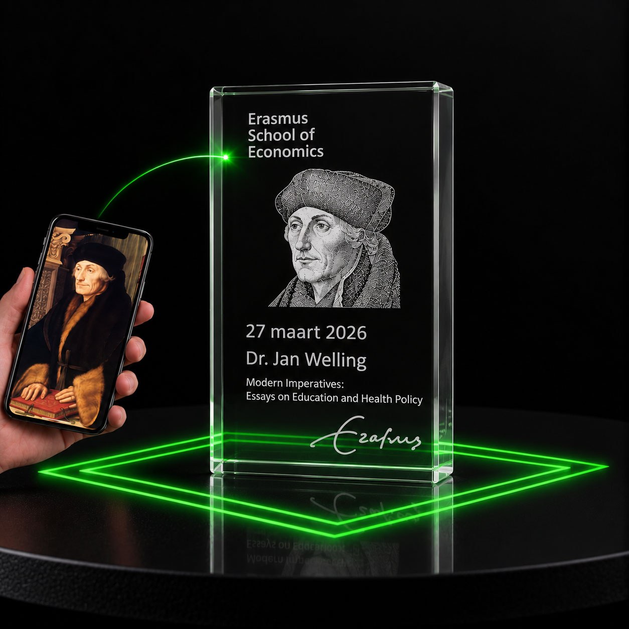 Allincrystal Foto in glas 3D Kristal Blok Relatiegeschenk