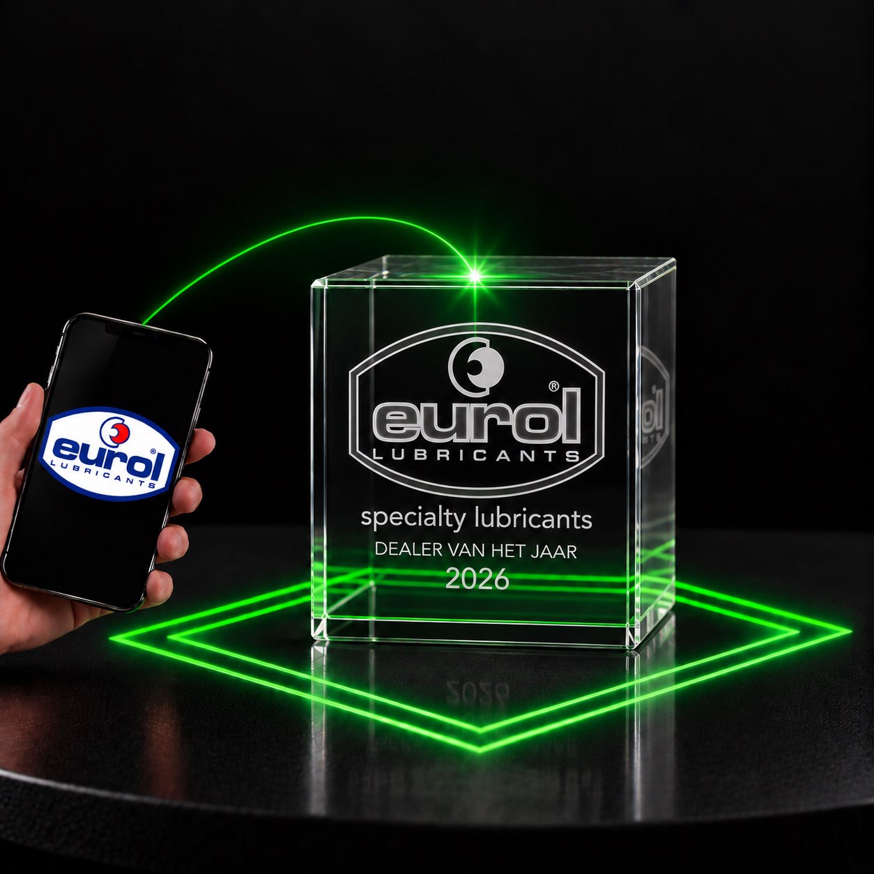 Allincrystal Foto in glas 3D Kristal Kubus Relatiegeschenk