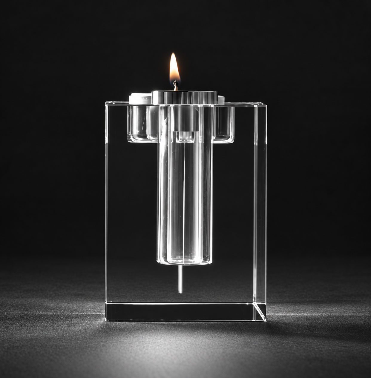 Allincrystal Foto in glas 2 D Kristal Urn Waxinehouder
