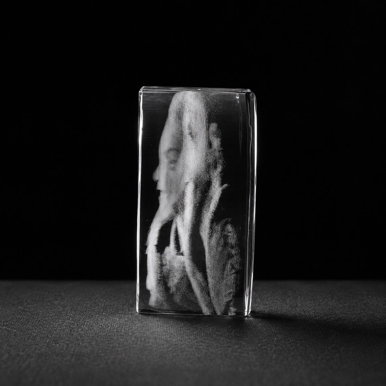 Allincrystal Foto in glas 3D Kristal Hart 2 portretten