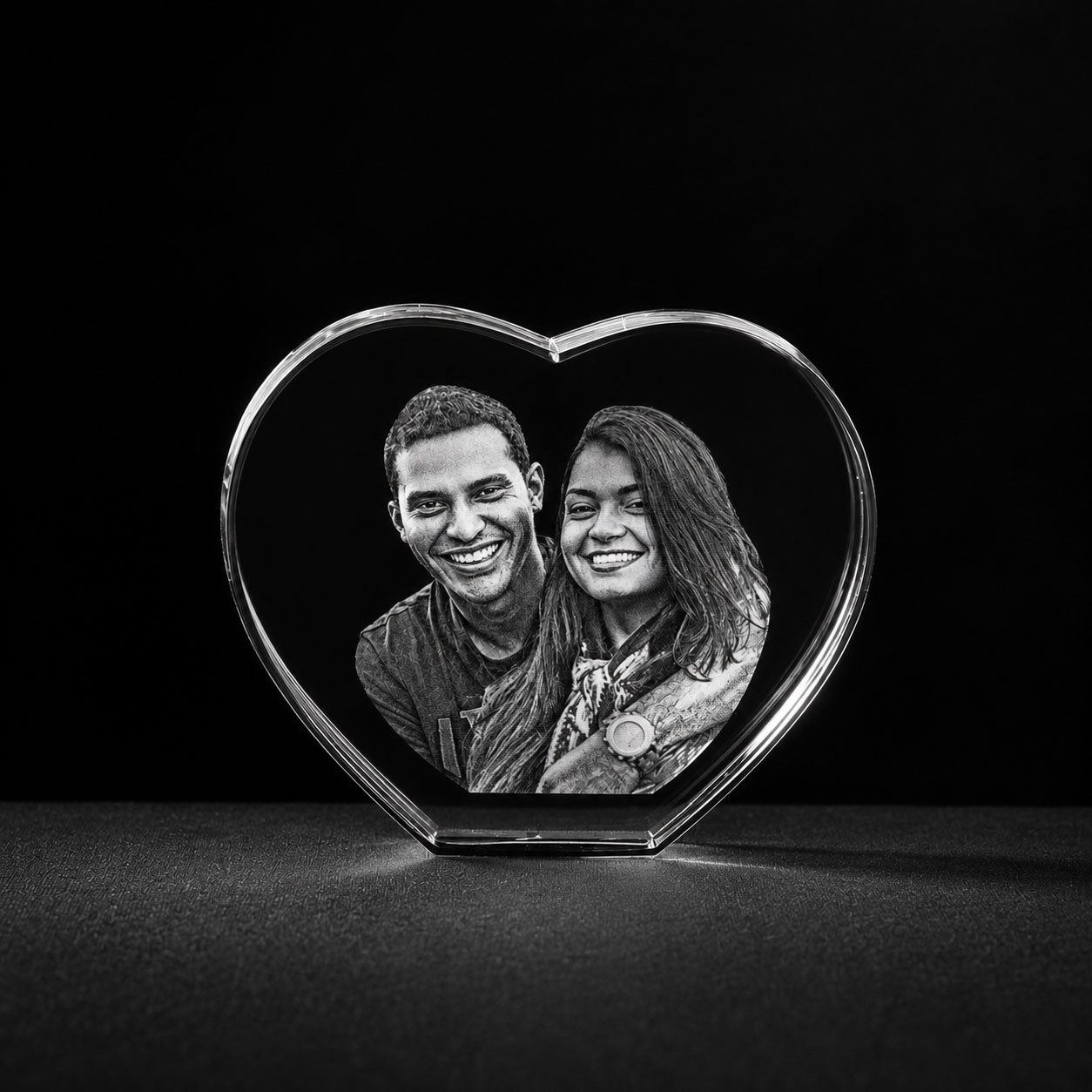 Foto in glas 3D Hart 2 portretten