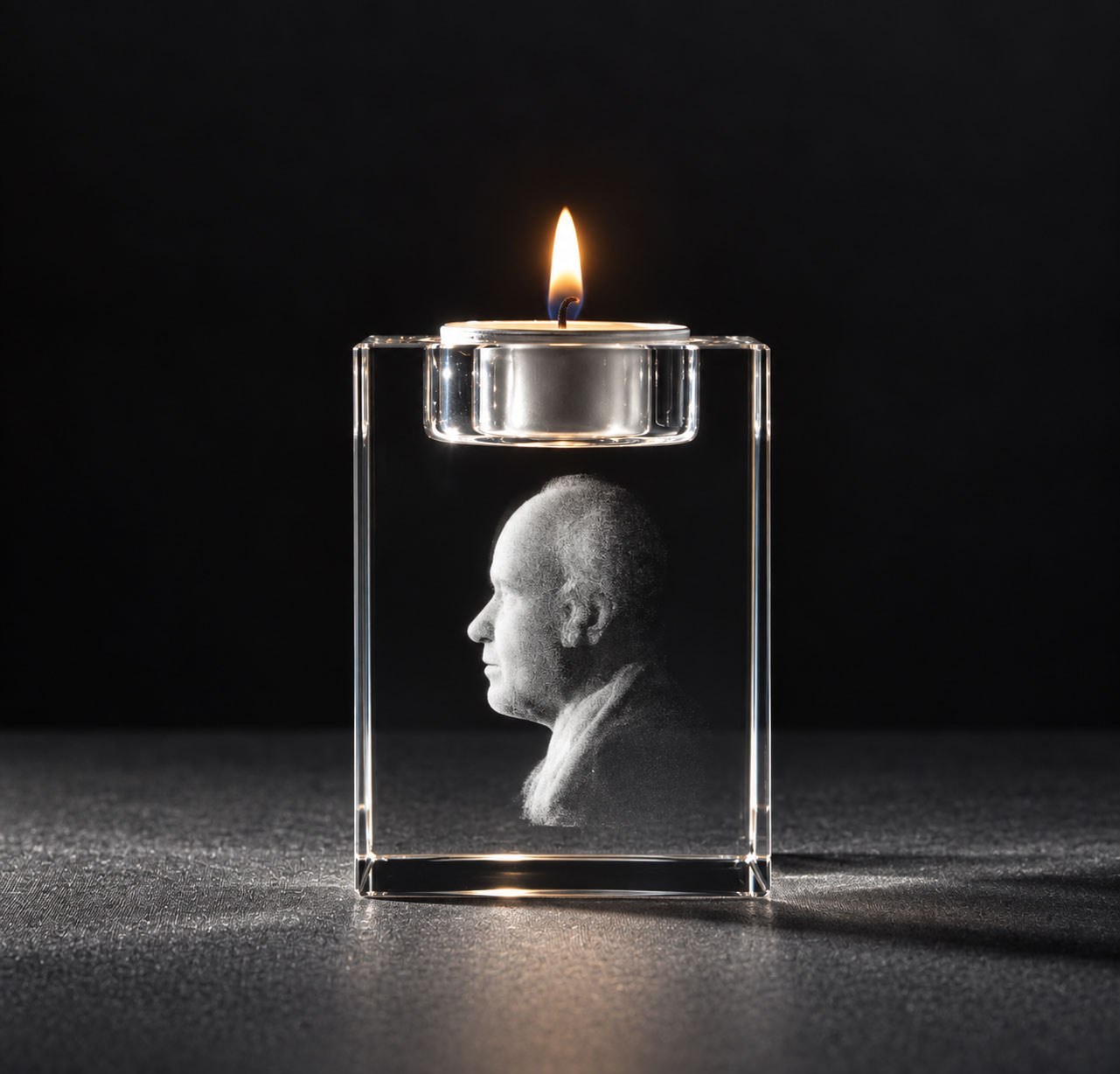 Allincrystal Foto in glas 3 D Kristal Waxinehouder