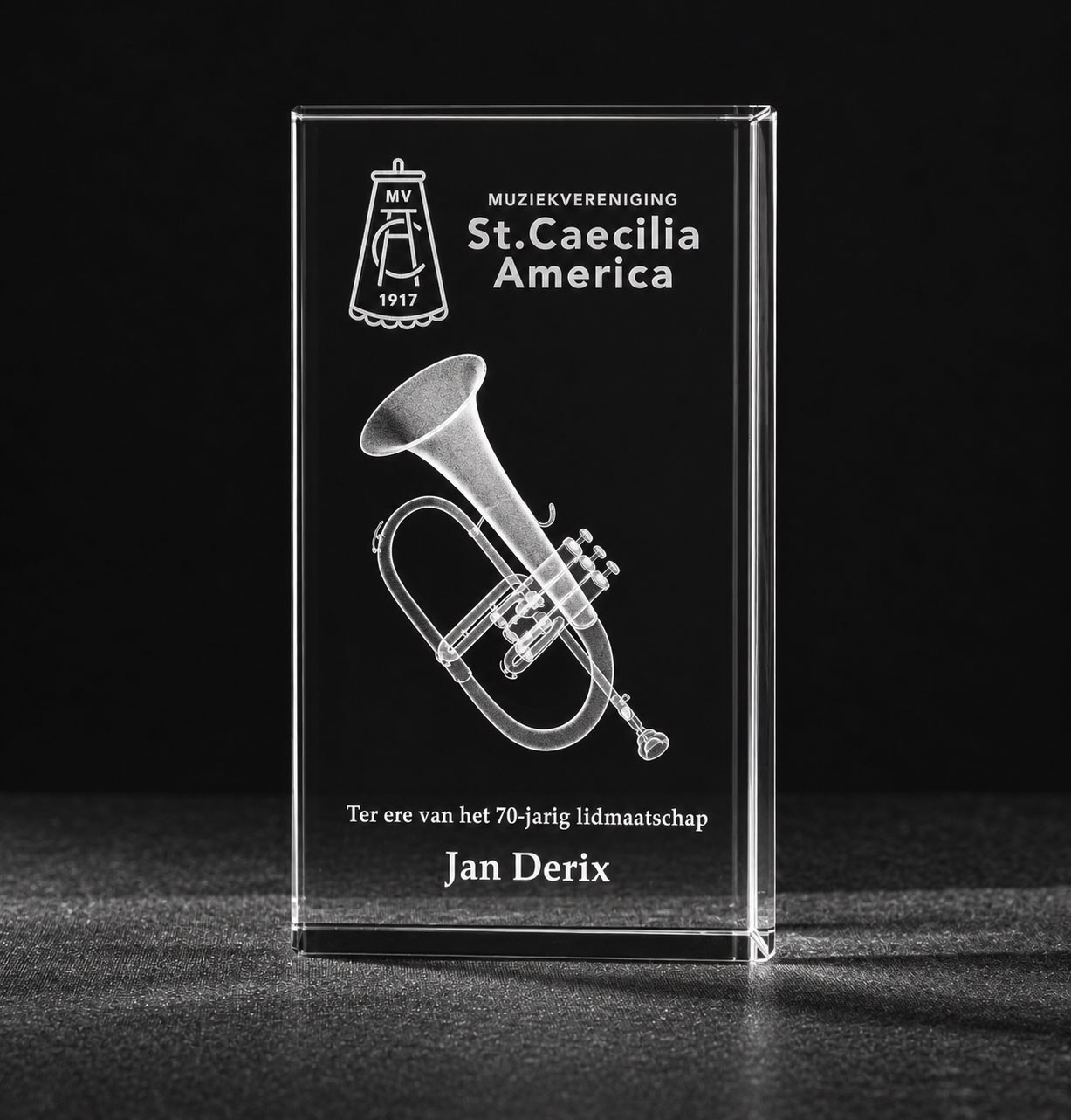 Foto in glas Logo Relatiegeschenk Blok Muziek Award