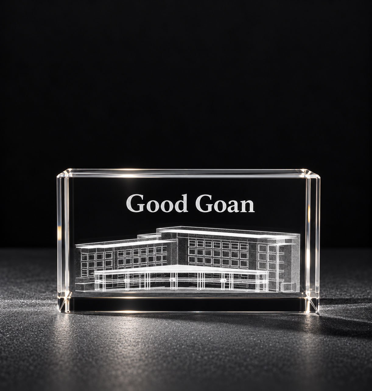 Foto in glas Logo Relatiegeschenk Blok