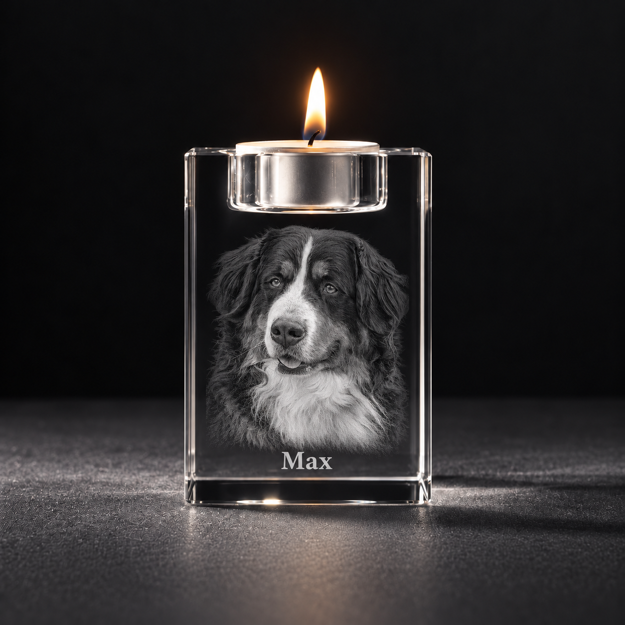 3 D Kristal Waxinehouder hond