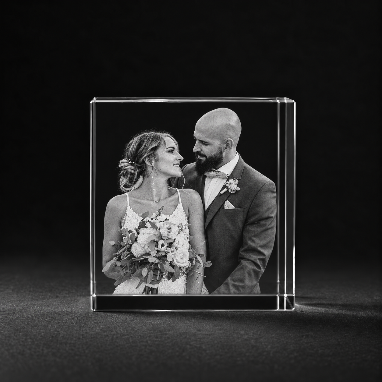 3d kubus met twee portretten huwelijks cadeau