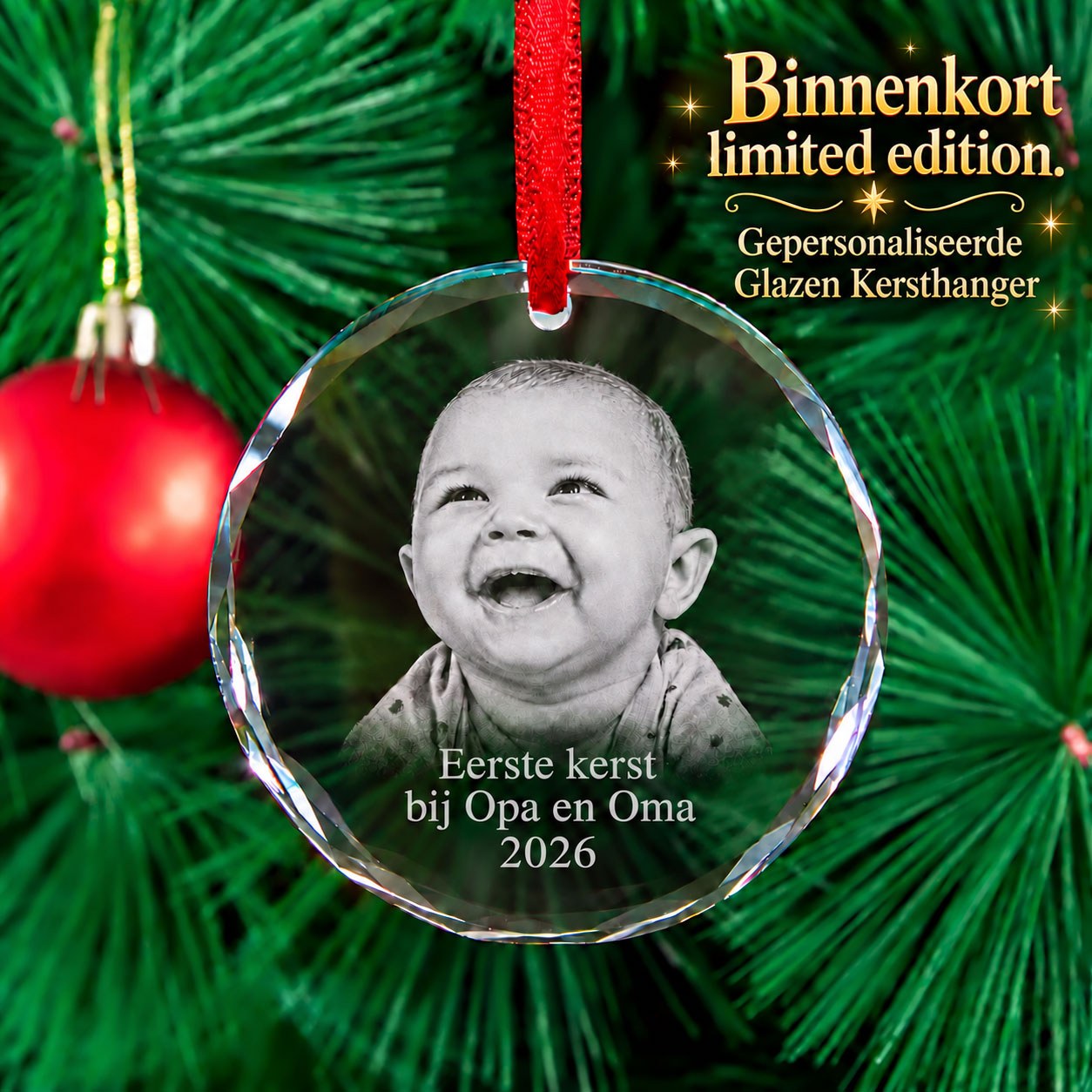 Allincrystal Foto in glas Kerstbal Glas limited edition