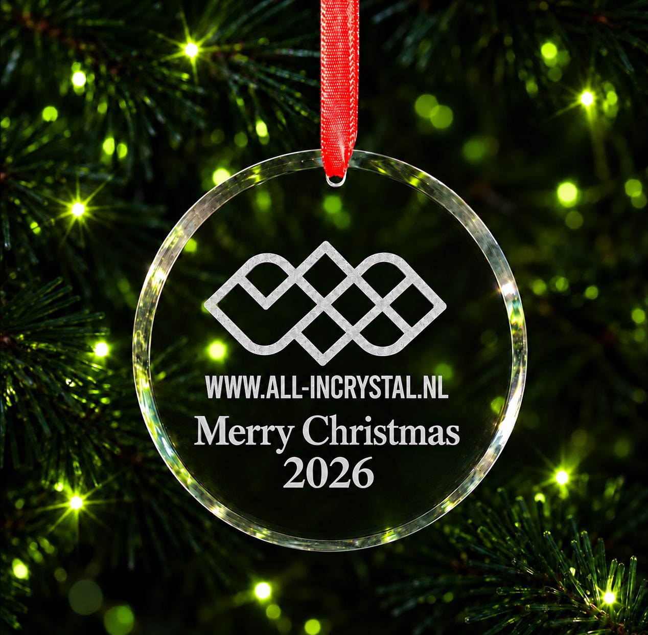 Allincrystal Kerstornament met gegraveerd logo